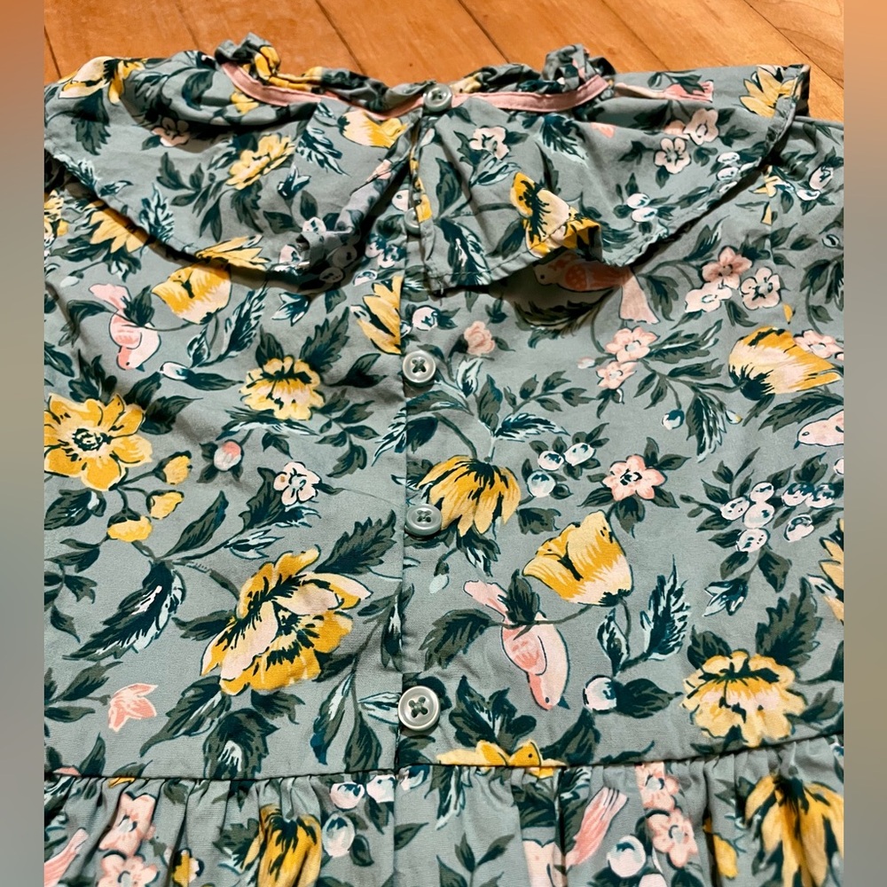 Janie and Jack Floral Ruffle Bow Collar Dress - Picture 7 of 7